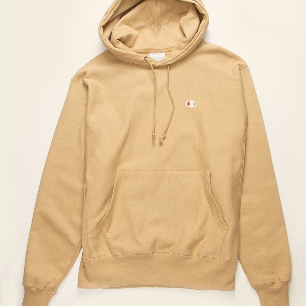 Tan Champion Reverse Weave Hoodie